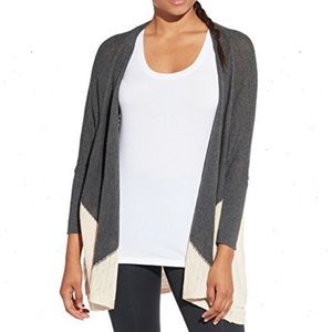 CALIA By Carrie Underwood Gray Cream Two-Tone Effortless Long Cardigan Medium